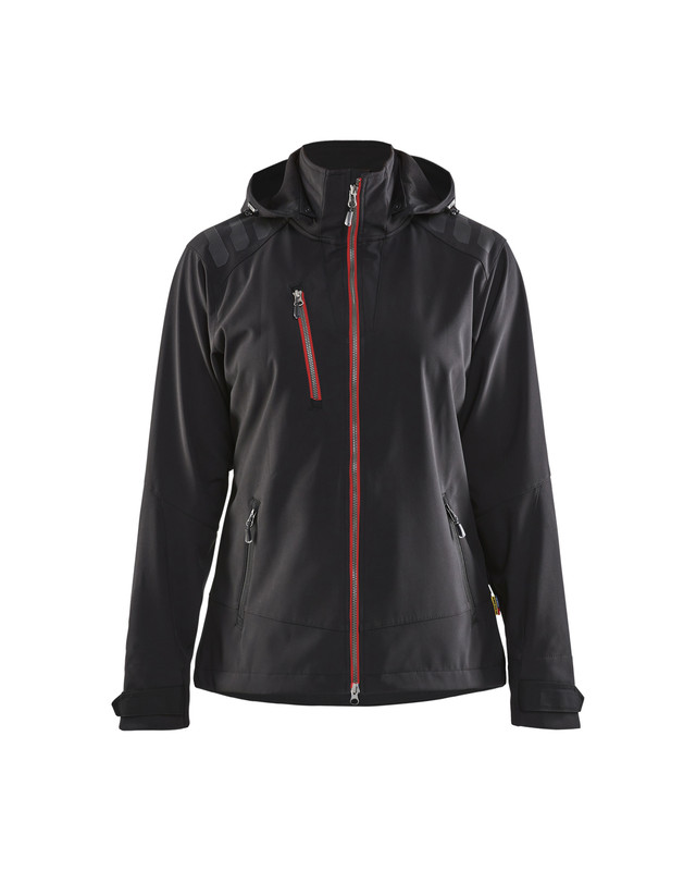 Blaklader 471925139956 Women's Softshell jacket - Black/Red