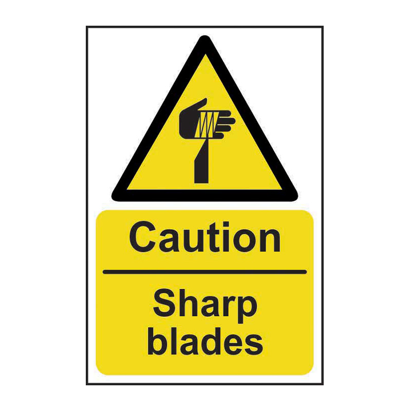 Caution Sharp blades - SAV (200 x 300mm)