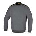 7642G New Crew-neck sweatshirt with black inserts on shoulders and fluorescent green detail