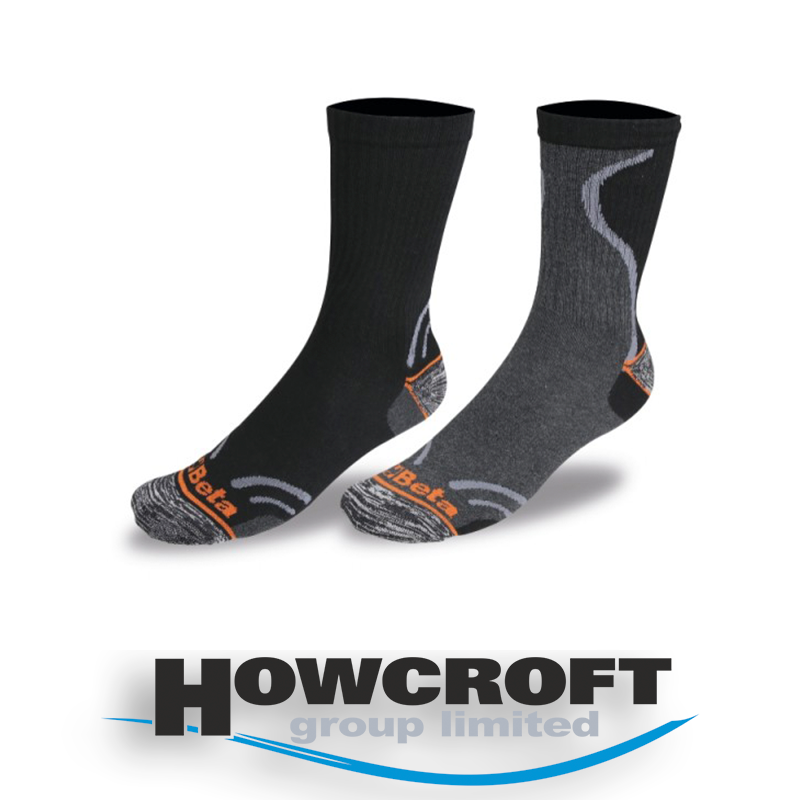 BETA Tools 7422P 2 pairs of calf-length socks made from recycled terry cotton 