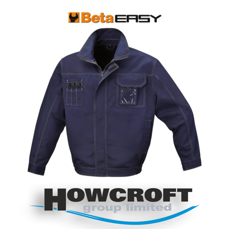 BETA 7849BL Work jacket T/C twill 245 g/m2 zip front stud cuffs blue XS - XXXXL