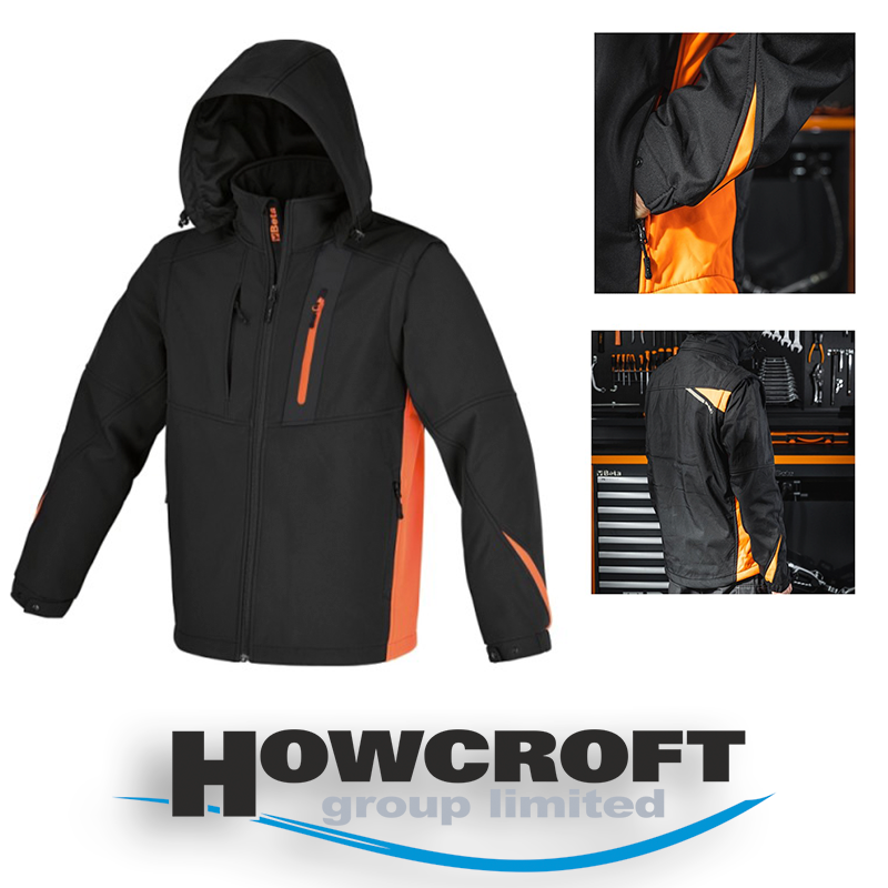 BETA Tools 7659N Softshell jacket with detachable hood and sleeves waterproof windproof breathable TPU membrane S-XXXL
