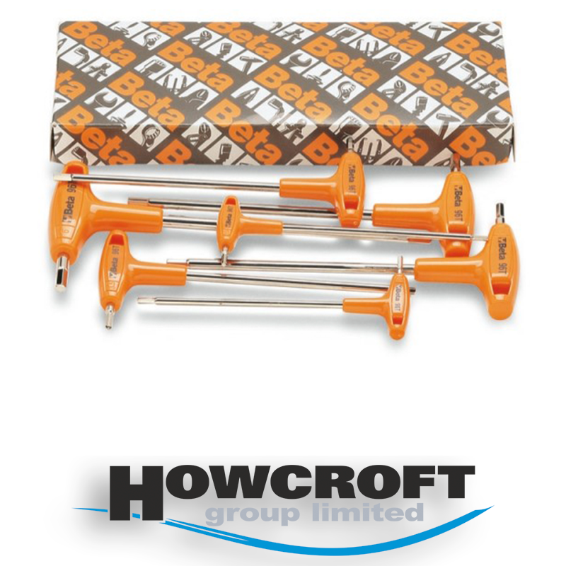 Beta Tools 96T/S5P-5 Set x5 T-Handle Offset Hexagon Allen Hex Wrench Keys 2.5mm - 6mm