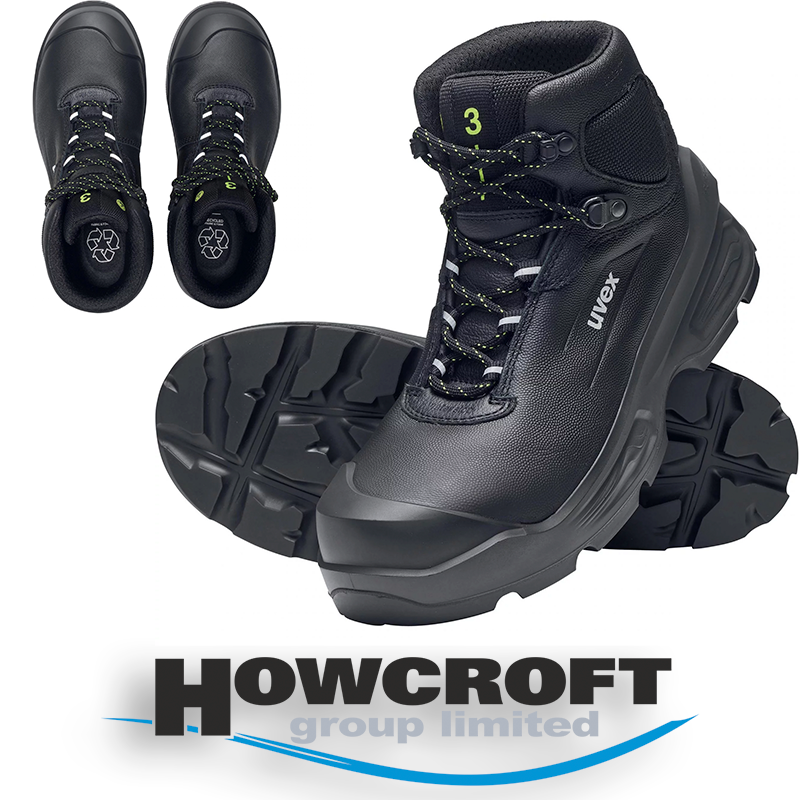 uvex 3 68742 i-PUREnrj Safety Boots S3 SRC ESD Cert Metal-Free Water Res Leather UK 5-16