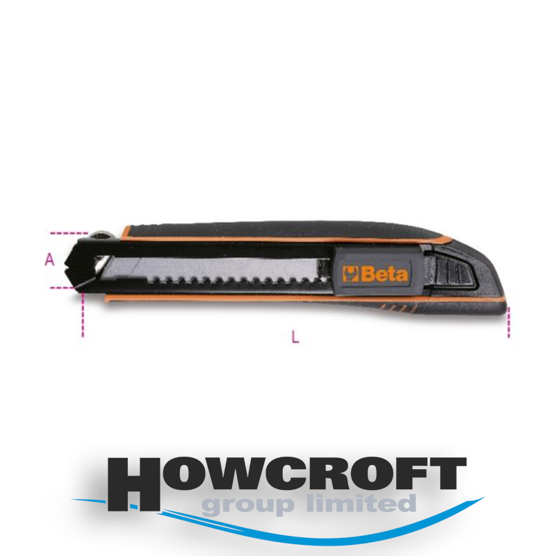 Beta Tools 1771HD Utility knife, 18 mm, supplied with 6 blades