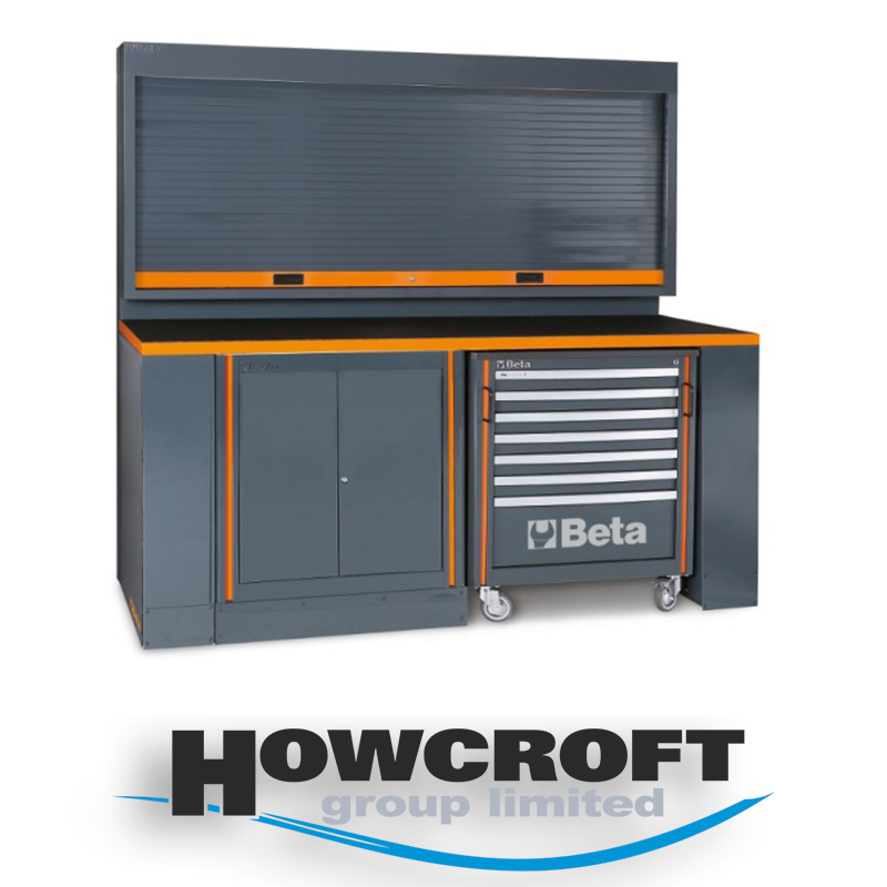 Beta Tools C55PB-PRO/8 Workstation for workshop equipment combination RSC55, Combo includes Workbench with Worktop, Holes for a Vice.