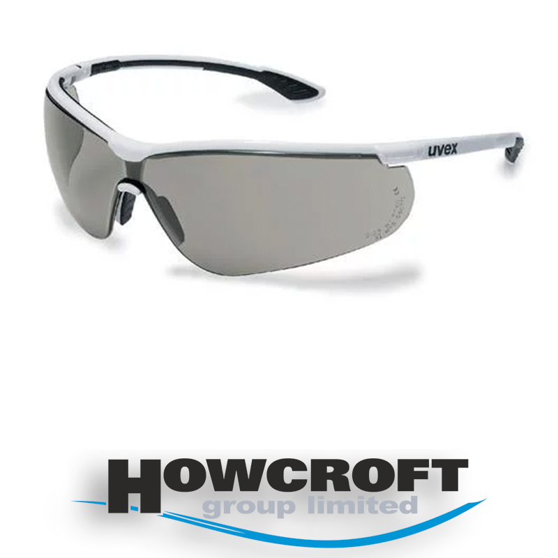 uvex PPE safety glasses sportstyle spectacles, 23% grey lense, sunglare filter