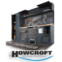 Beta Tools C45PRO HW Workshop equipment combination, multi-ply wood worktop, 2 built-in reels, roller cab drawers, wall mounted cabinets, tool panels, wall brackets.