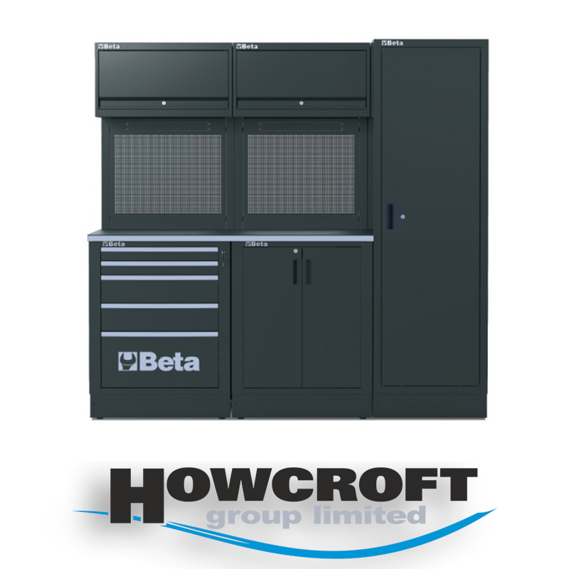 Beta Tools RSC50 D Workshop equipment combination, worktop, drawers, wall cabinets, tool panels.