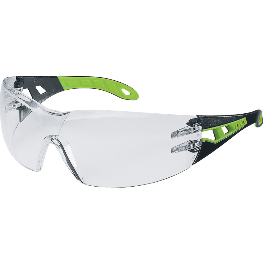uvex 9192720 pheos small black/lime green clear supravision excellence PPE Safety Glasses