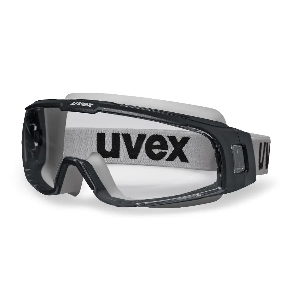 uvex 9308147 u-sonic wide-vision goggle grey/black clear supravision plus PPE Safety Goggles Glasses