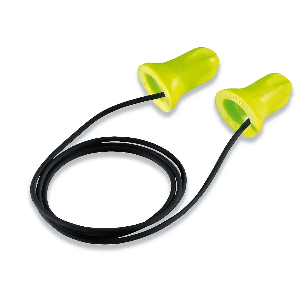 uvex hi-com corded disposable earplugs Corded plugs (bagged in pairs). 100 pairs