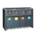 Beta Tools C45PRO 2.0 RD/X Fixed sorted waste collection x4 Refuse Bins module, for workshop equipment combination C45PRO 2.0