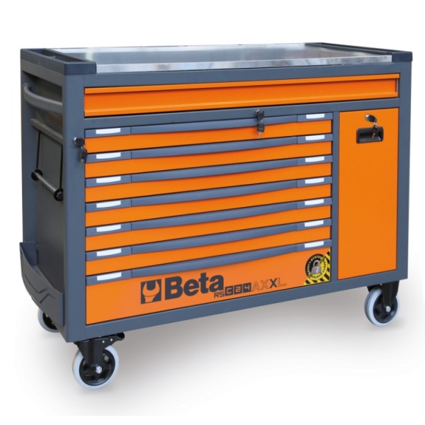 Beta Tools RSC24AXXL Mobile roller cab with 8 drawers and anti-tilt system, long model
