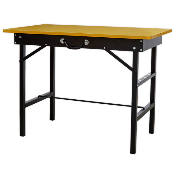 Sealey FWB1000 Portable Folding Workbench 14.5kg Built-in storage bar 100kg max weight