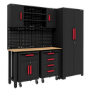 Sealey APMS12OP Complete Garage Custom Workshop Storage System with 2 Mobile Trolleys
