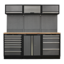 Sealey APMSSTACK07W Automotive Custom Workshop Storage System with Wood Worktop 2.04m