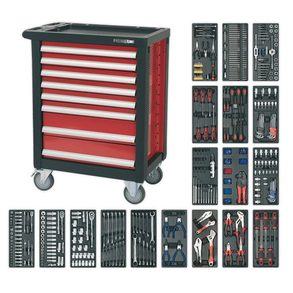 Sealey AP2408TTC08 Automotive Professional Rollcab Roller Cab 8 Drawer with 707pc Tool Kit
