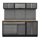 Sealey APMSSTACK11W Superline Pro Automotive Workshop Garage Storage System with Pressed Wood Worktop 2.04m