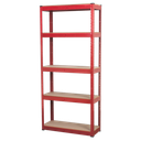 Sealey AP6150 Red Workshop Garage Industrial Racking Unit with 5 Shelves 150kg Capacity Per Level, max capacity of 750kg