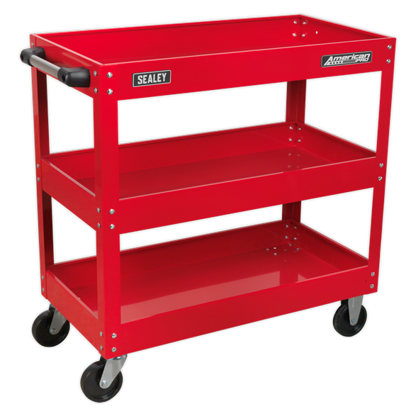 Sealey Automotive / Industrial CX108 Heavy-Duty Workshop Trolley 3-Level Tool / Equipment Wheeled Storage