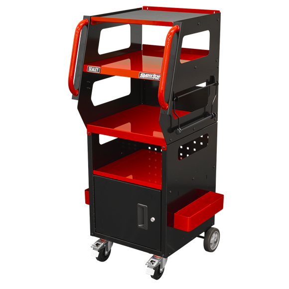Sealey Superline Pro APDT435R Automotive Vehicle Diagnostics Trolley 4-Level for Garage / Workshop