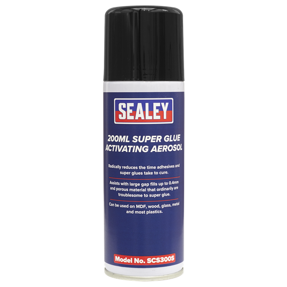 Sealey SCS300 Super Glue Activating Aerosol 200ml - Pack of 6