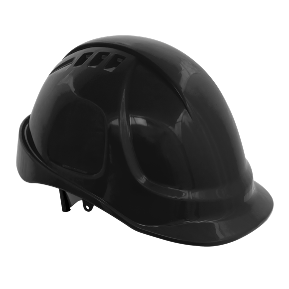 Sealey 502BLK Vented Safety Helmet - Black - Conforms to BS EN397.