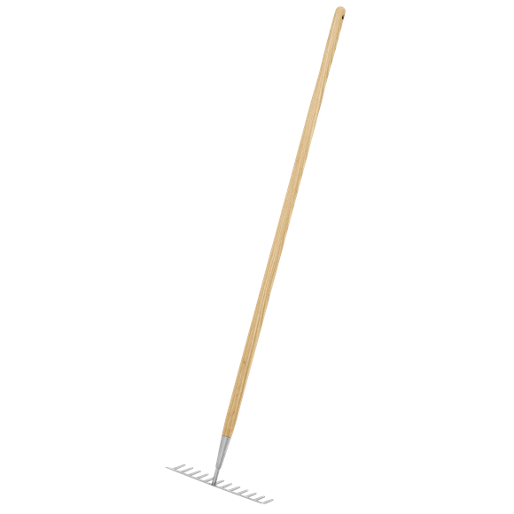 Sealey GTWH011 Garden Rake with Long Ash Handle & Stainless Steel Tines