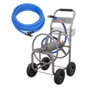 Sealey HRKIT30 Heavy-Duty Hose Reel Cart with 30m Heavy-Duty Ø19mm Hot & Cold Rubber Water Hose