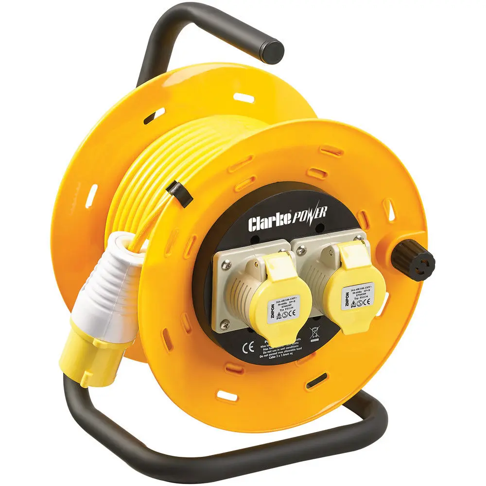 Clarke CCR2516A 2 Socket 25m Cable Reel (110V) 