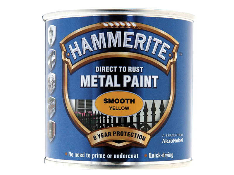 Direct to Rust Smooth Finish Metal Paint Yellow 250ml