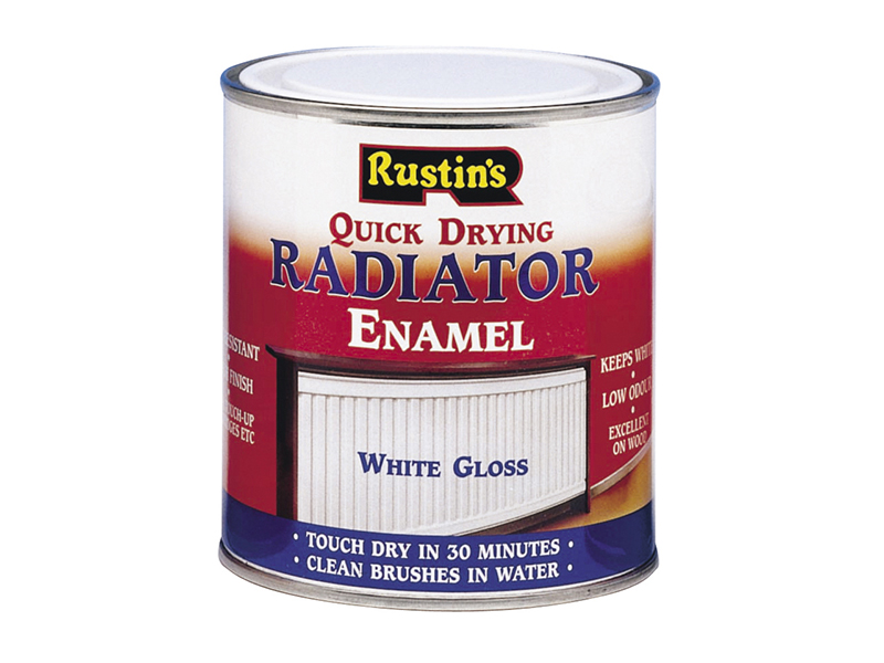 Quick Dry Radiator Enamel Paint Gloss White 500ml