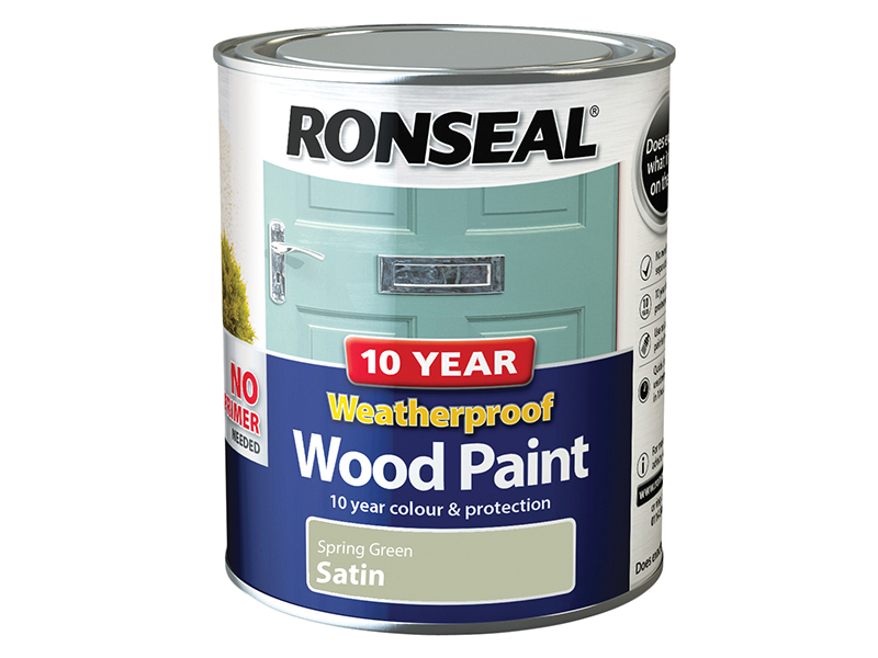 10 Year Weatherproof Wood Paint Spring Green Satin 750ml