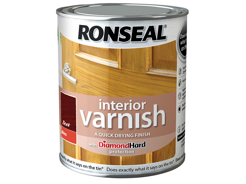 Interior Varnish Quick Dry Gloss Teak 750ml