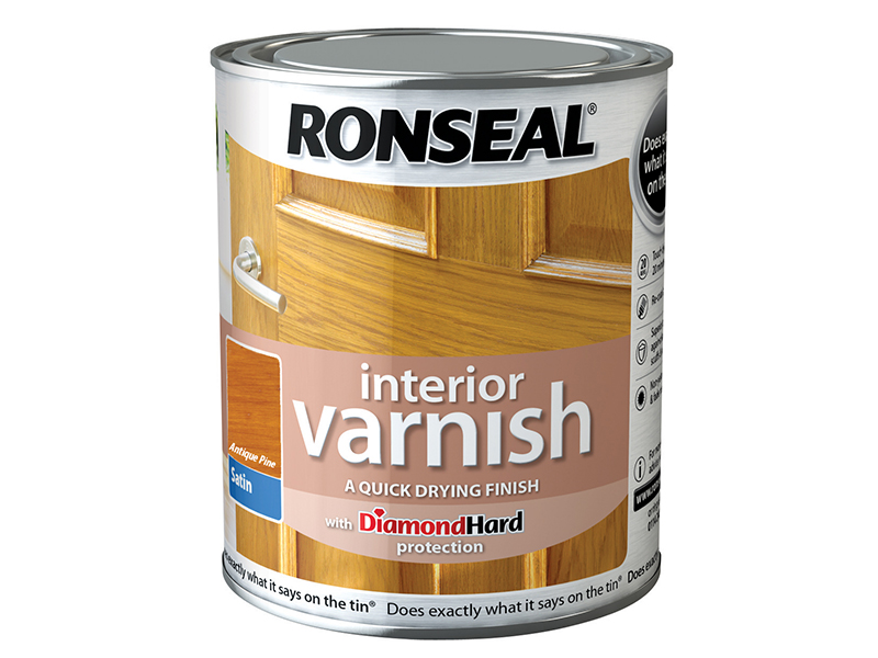 Interior Varnish Quick Dry Satin Antique Pine 250ml