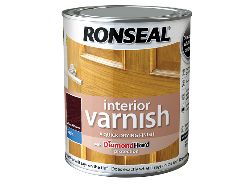 Interior Varnish Quick Dry Satin Deep Mahogany 750ml