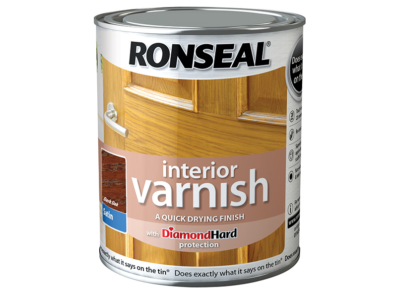 Interior Varnish Quick Dry Satin Dark Oak 250ml
