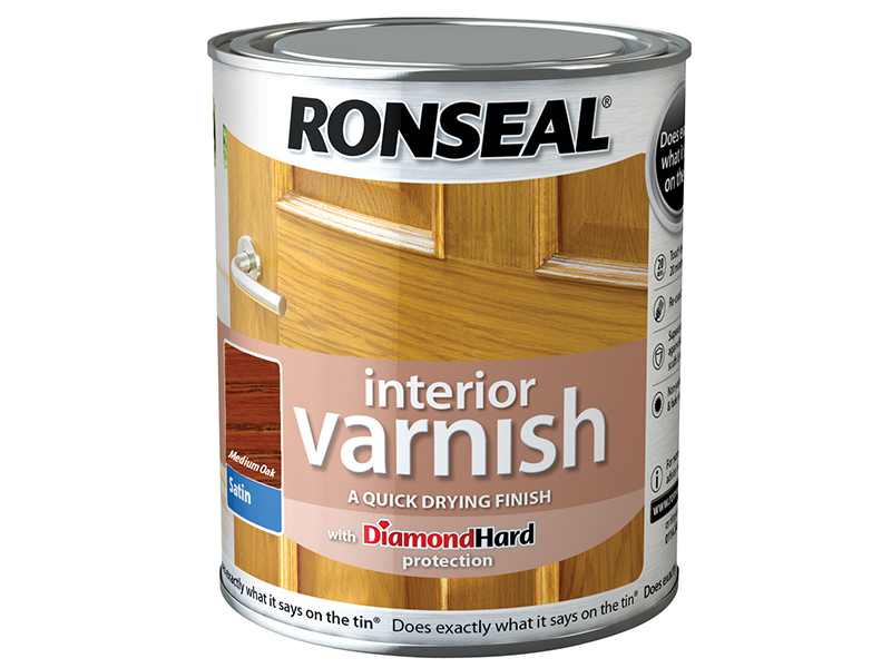 Interior Varnish Quick Dry Satin Medium Oak 250ml