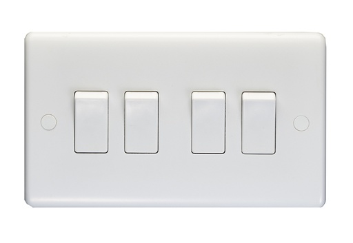 [CAR PL3042] Enhance White Plastic 10A 4 Gang 2 Way Switch