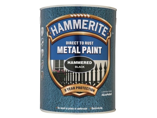 [HMMHFBL5L] Direct to Rust Hammered Finish Metal Paint Black 5 Litre