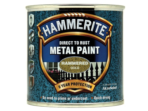 [HMMHFGO250] Direct to Rust Hammered Finish Metal Paint Gold 250ml