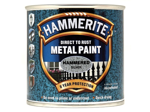 [HMMHFSG250] Direct to Rust Hammered Finish Metal Paint Silver 250ml