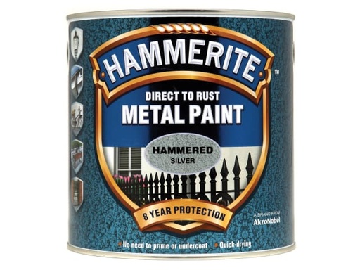 [HMMHFSG25L] Direct to Rust Hammered Finish Metal Paint Silver 2.5 Litre