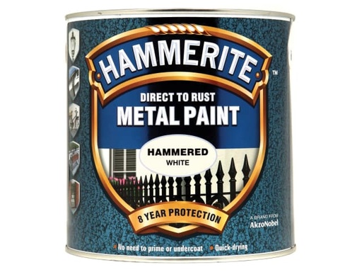 [HMMHFW25L] Direct to Rust Hammered Finish Metal Paint White 2.5 Litre