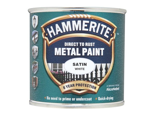 [HMMSAFW250] Direct to Rust Satin Finish Metal Paint White 250ml