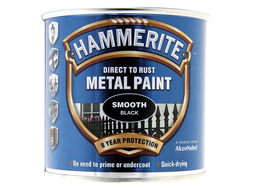[HMMSFBL250] Direct to Rust Smooth Finish Metal Paint Black 250ml