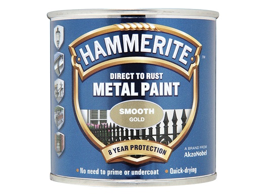 [HMMSFGO250] Direct to Rust Smooth Finish Metal Paint Gold 250ml