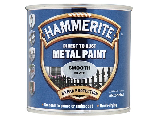[HMMSFS750] Direct to Rust Smooth Finish Metal Paint Silver 750ml