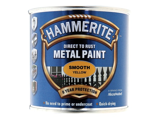 [HMMSFY250] Direct to Rust Smooth Finish Metal Paint Yellow 250ml